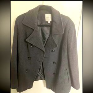 Grey Pea Coat Croft & Barrow Size XL